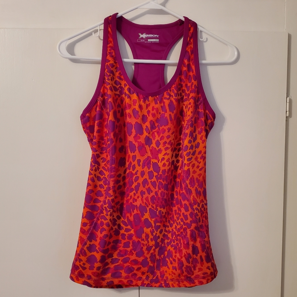Xersion Performance Wear Razorback Athletic Tank W/ Built-in Bra
